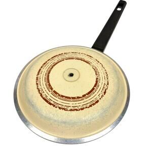Vintage Club Aluminum Sauce Pan & Lid Pot Beige Tan Almond Brown Stripe 1 QT
